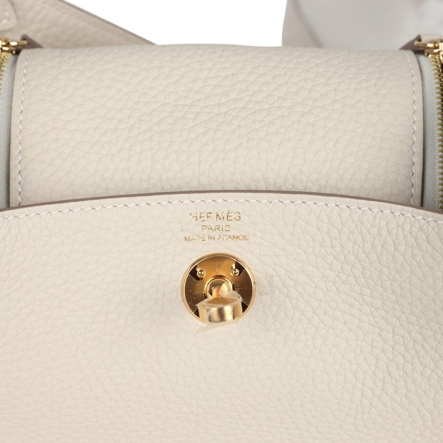 Mini Lindy II Craie Clemence Gold Hardware
