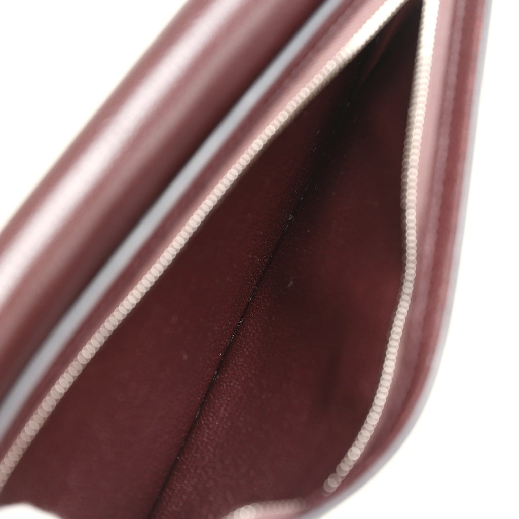 Kelly Pocket Long Wallet Rouge Sellier Chevre Chamkila Electrum Hardware