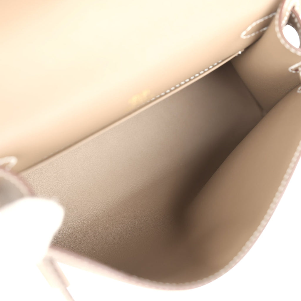 Kelly Pochette Etoupe Swift Gold Hardware