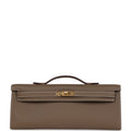 Kelly Cut Etoupe Swift Gold Hardware