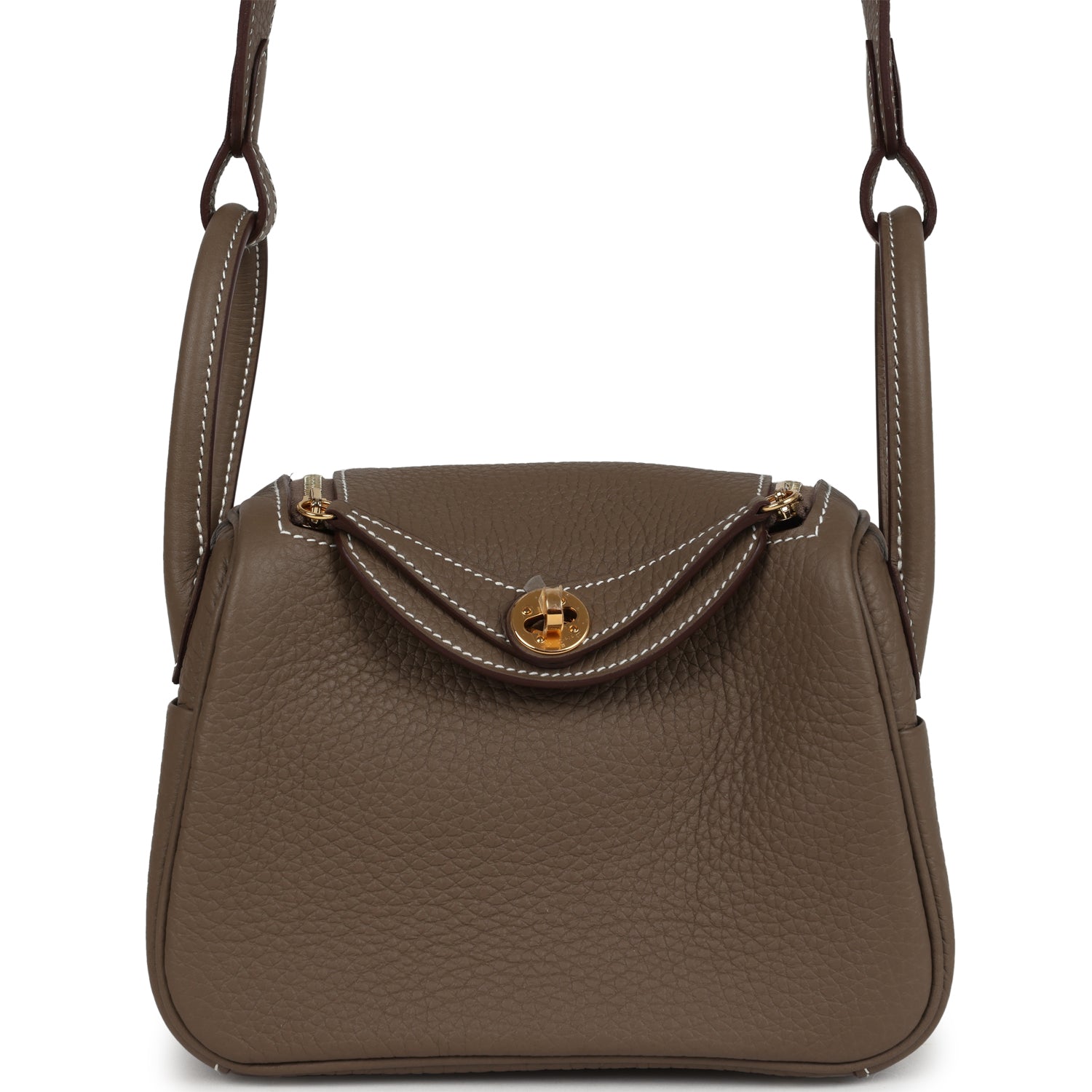 Mini Lindy II Etoupe Clemence Gold Hardware