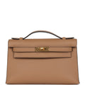 Kelly Pochette Chai Swift Gold Hardware