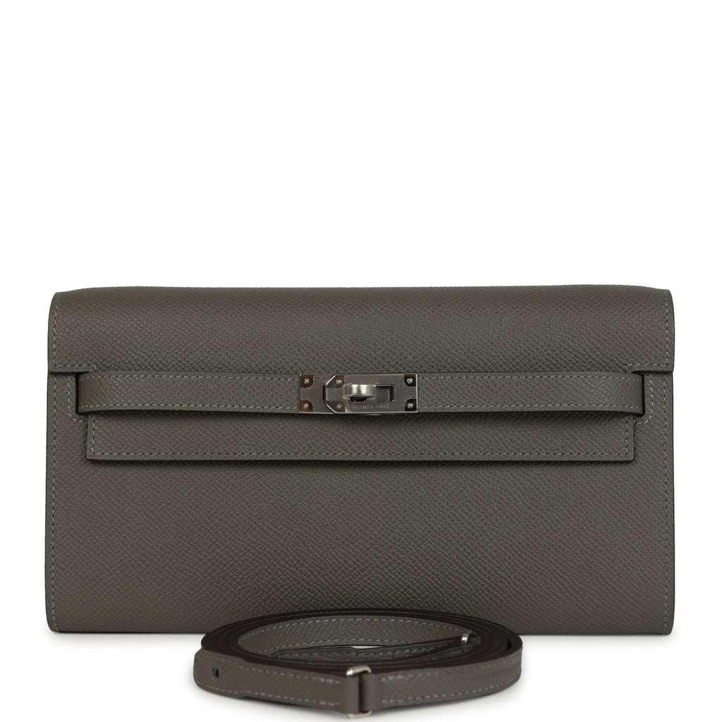 Kelly Wallet To Go Gris Meyer Epsom Palladium Hardware