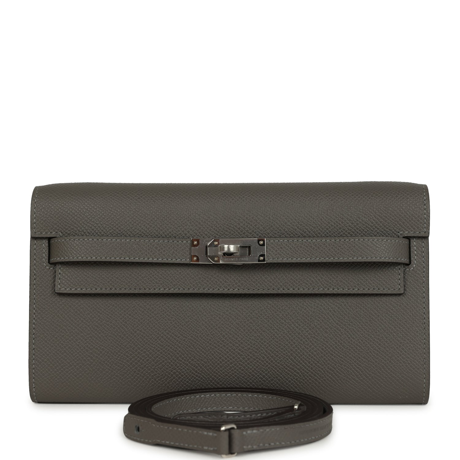Kelly Wallet To Go Gris Meyer Epsom Palladium Hardware