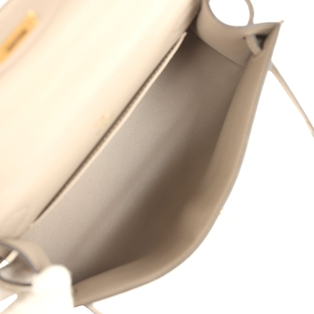 Kelly Pochette Gris Asphalte Swift Gold Hardware