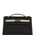 Special Order (HSS) Kelly Pochette Black and Beton Swift Permabrass Hardware