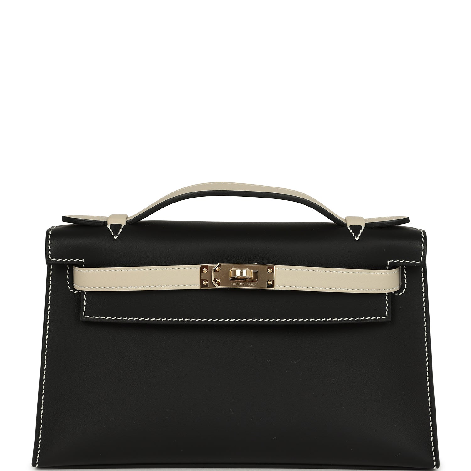 Special Order (HSS) Kelly Pochette Black and Beton Swift Permabrass Hardware