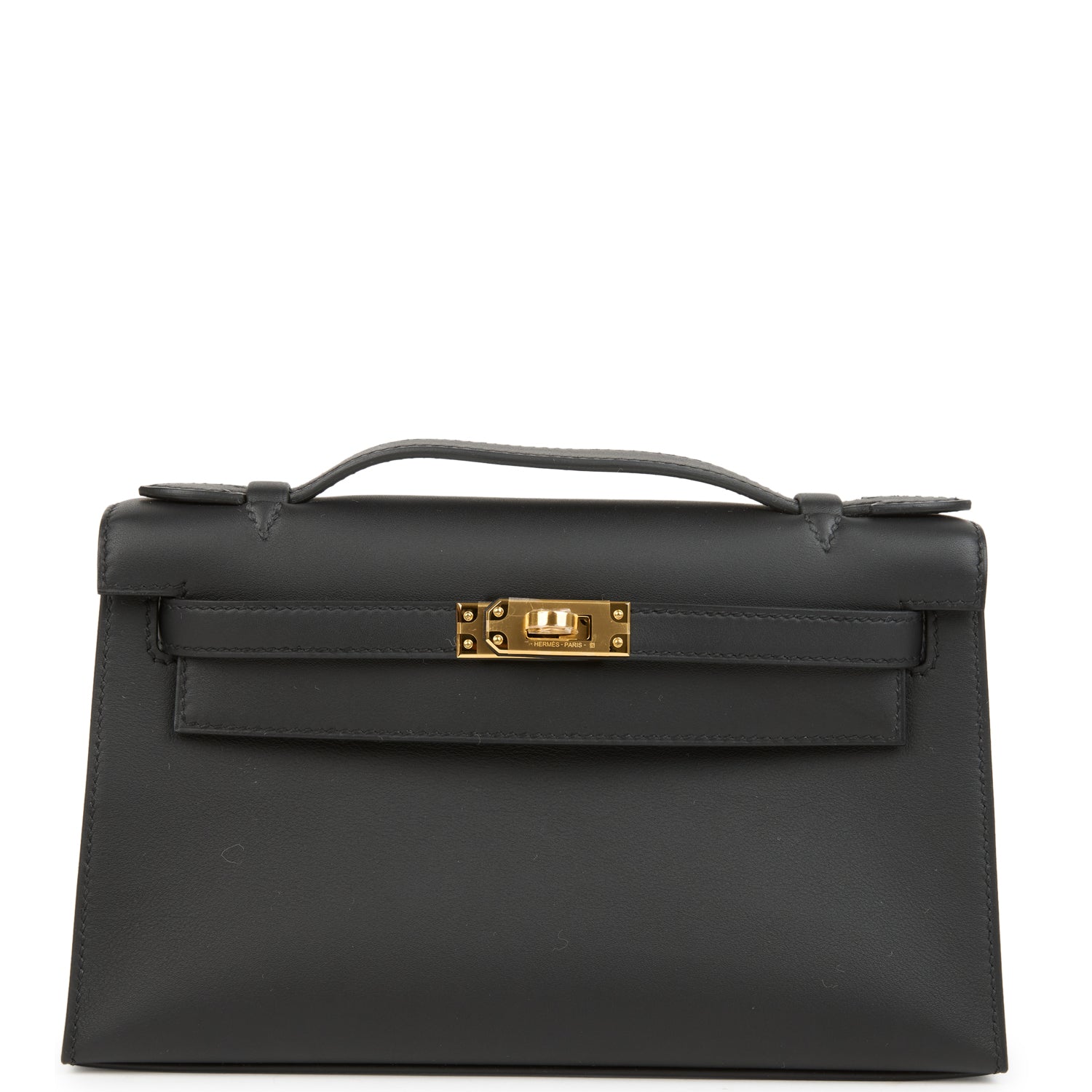 Kelly Pochette Black Swift Gold Hardware