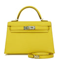 Kelly Sellier 20 Jaune de Naples Verso Chèvre Palladium Hardware