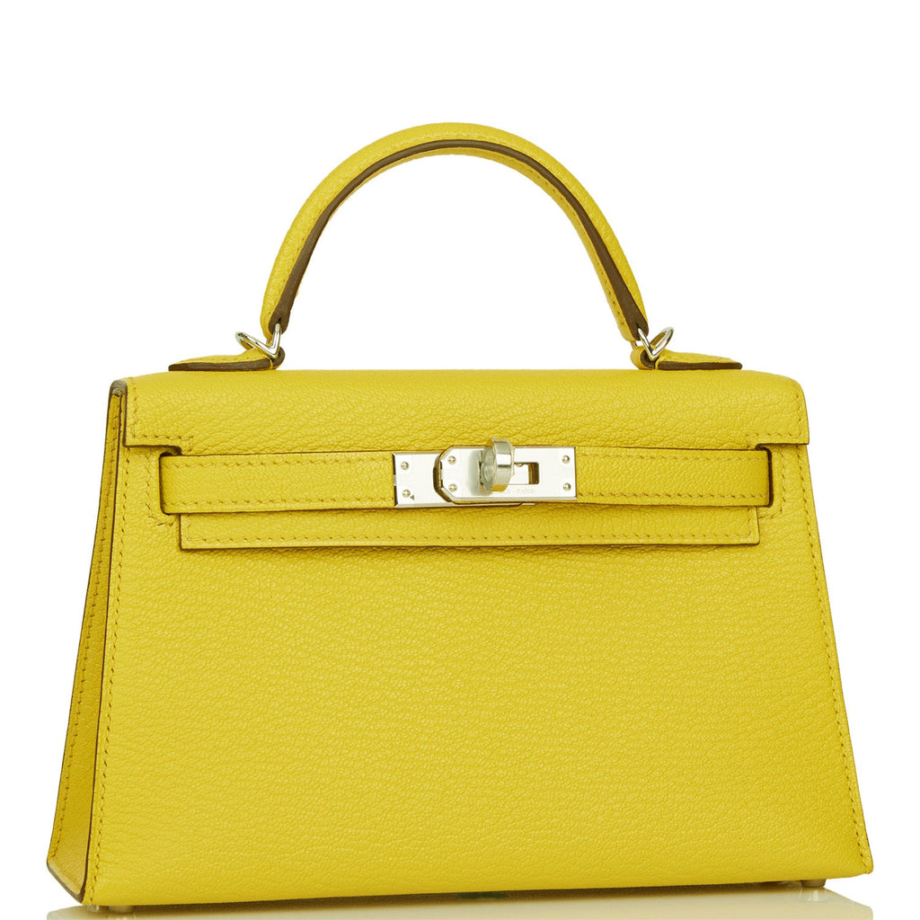 Kelly Sellier 20 Jaune de Naples Verso Chèvre Palladium Hardware