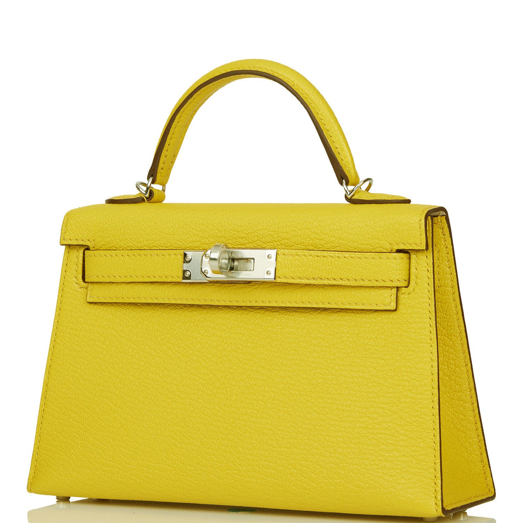 Kelly Sellier 20 Jaune de Naples Verso Chèvre Palladium Hardware