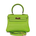 Vintage Kelly Retourne 20 Vert Cru Gulliver Gold Hardware