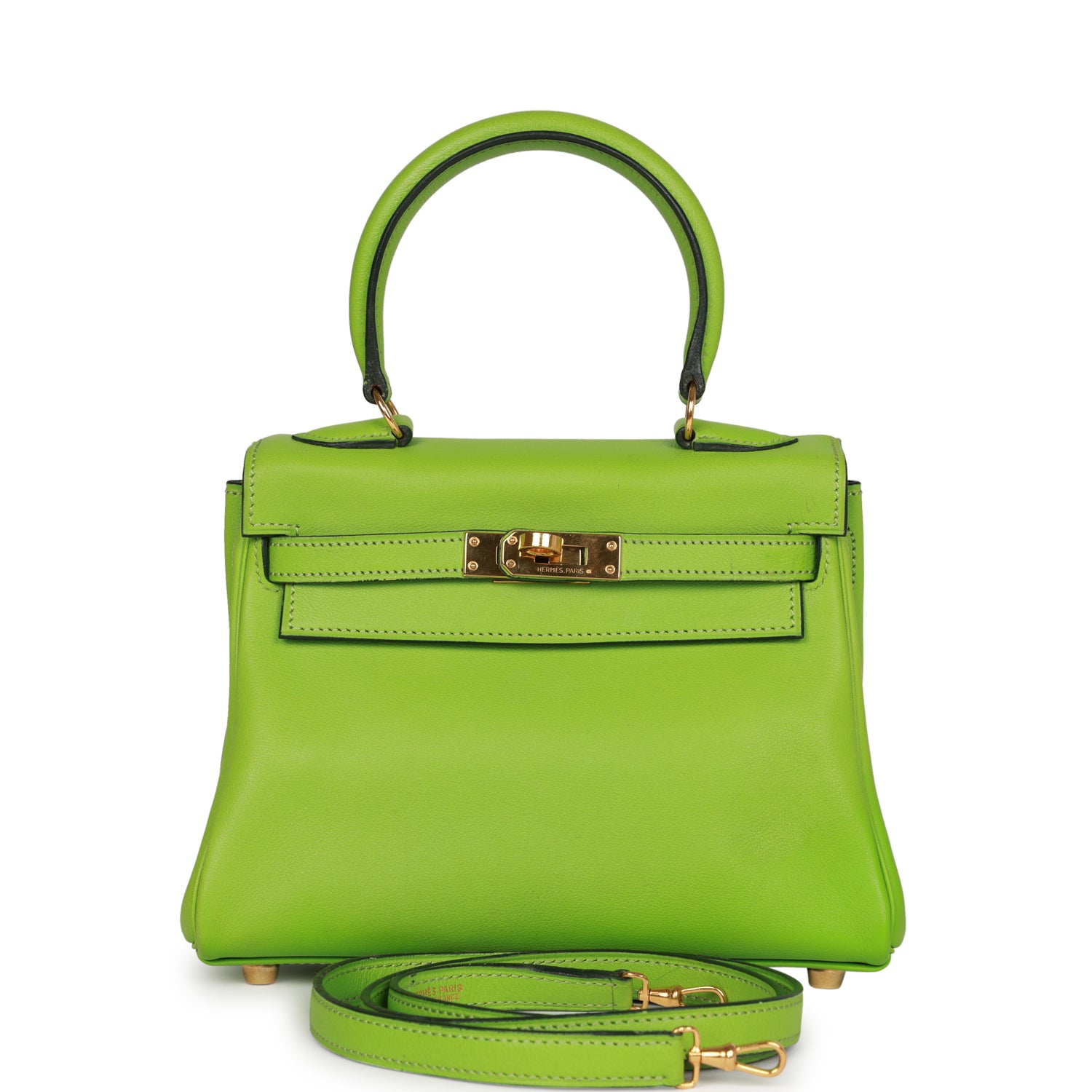 Vintage Kelly Retourne 20 Vert Cru Gulliver Gold Hardware
