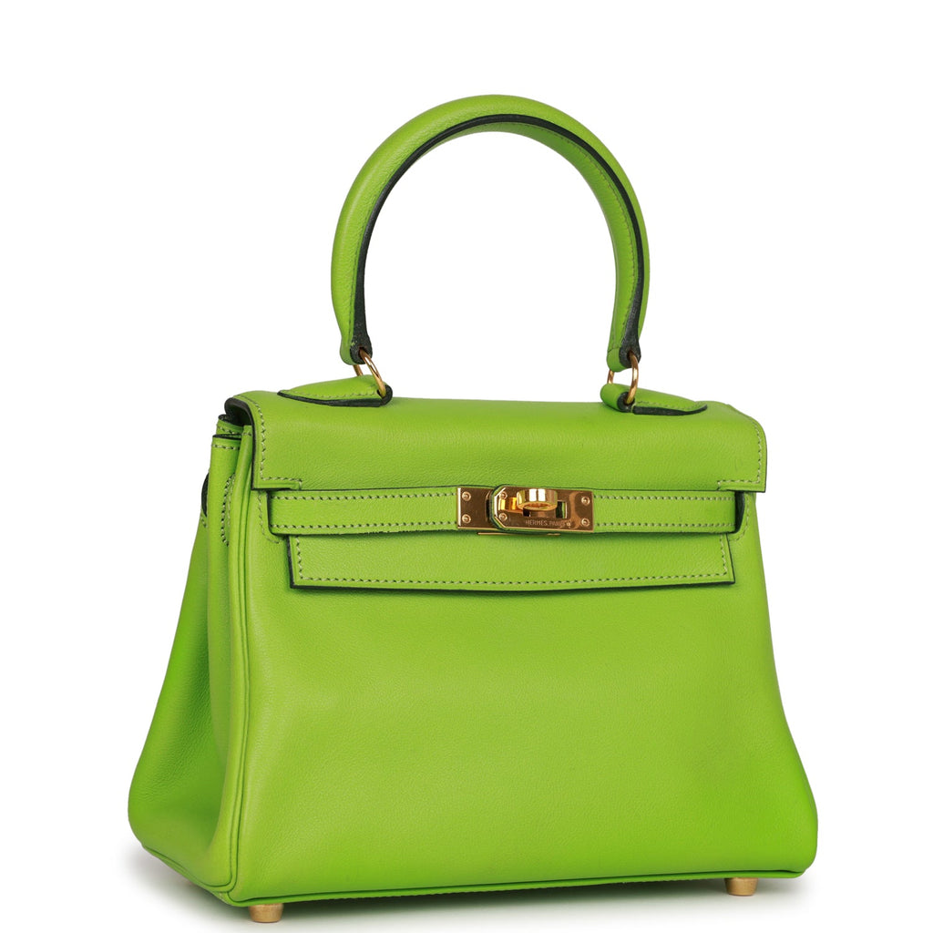 Vintage Kelly Retourne 20 Vert Cru Gulliver Gold Hardware