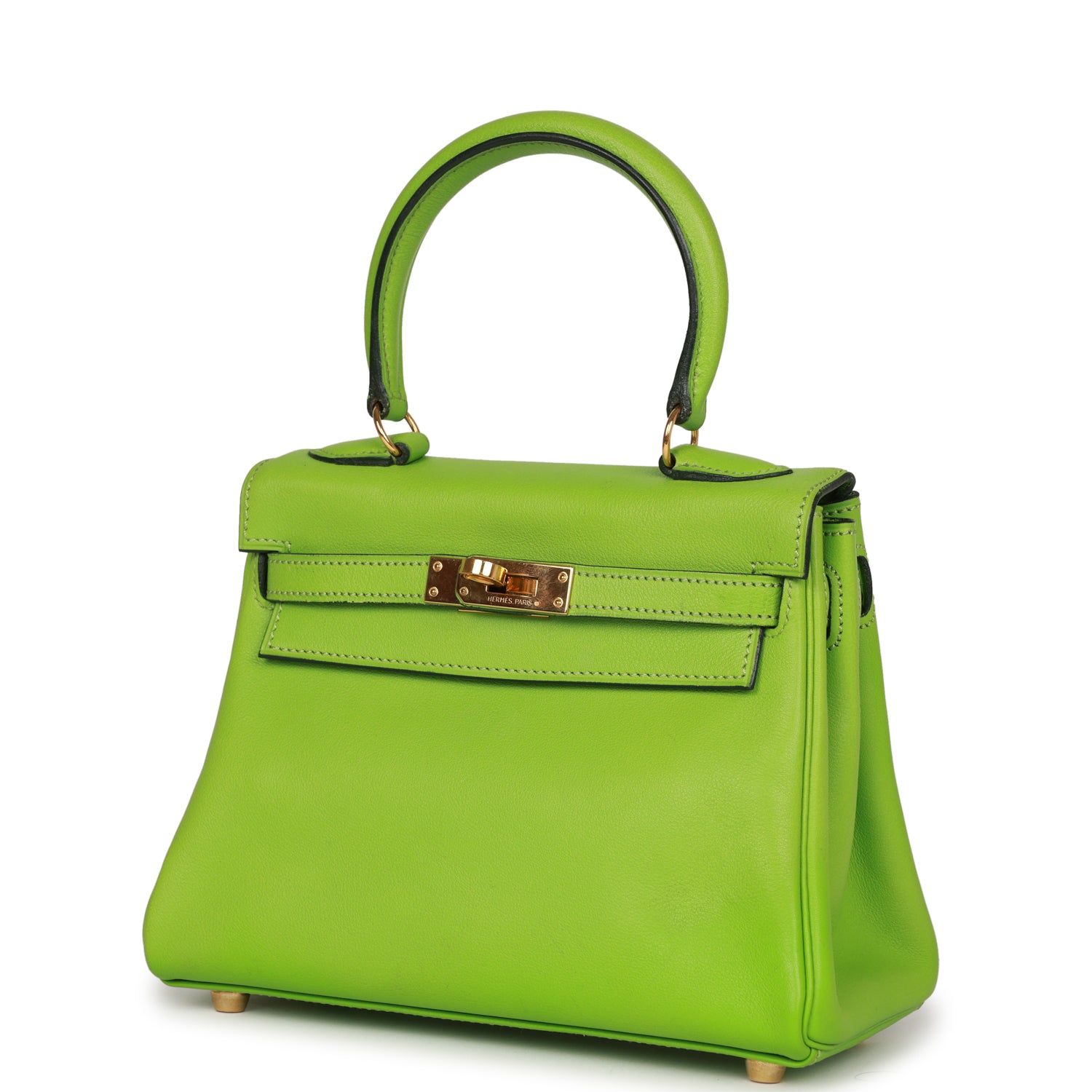 Vintage Kelly Retourne 20 Vert Cru Gulliver Gold Hardware