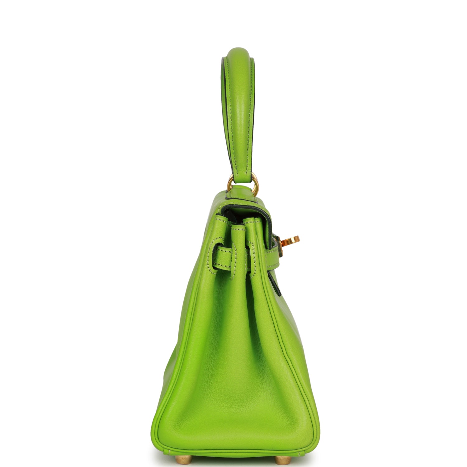 Vintage Kelly Retourne 20 Vert Cru Gulliver Gold Hardware