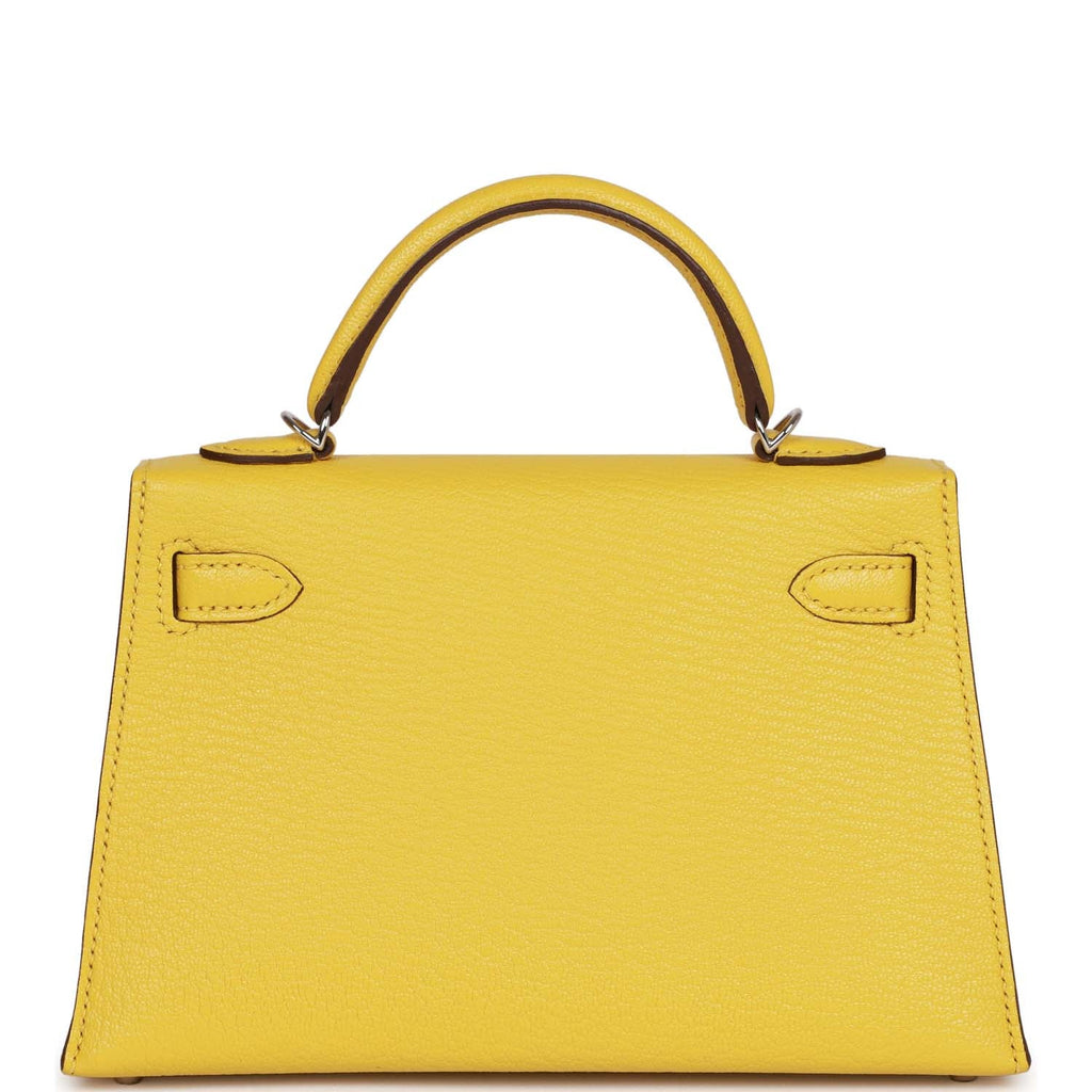 Kelly Sellier 20 Jaune de Naples Verso Chèvre Palladium Hardware