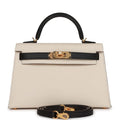 Special Order (HSS) Kelly Sellier 20 Craie and Black Epsom Gold Hardware