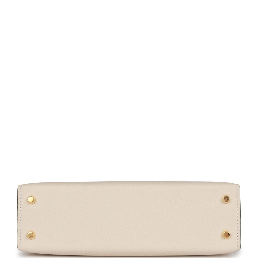Special Order (HSS) Kelly Sellier 20 Craie and Black Epsom Gold Hardware