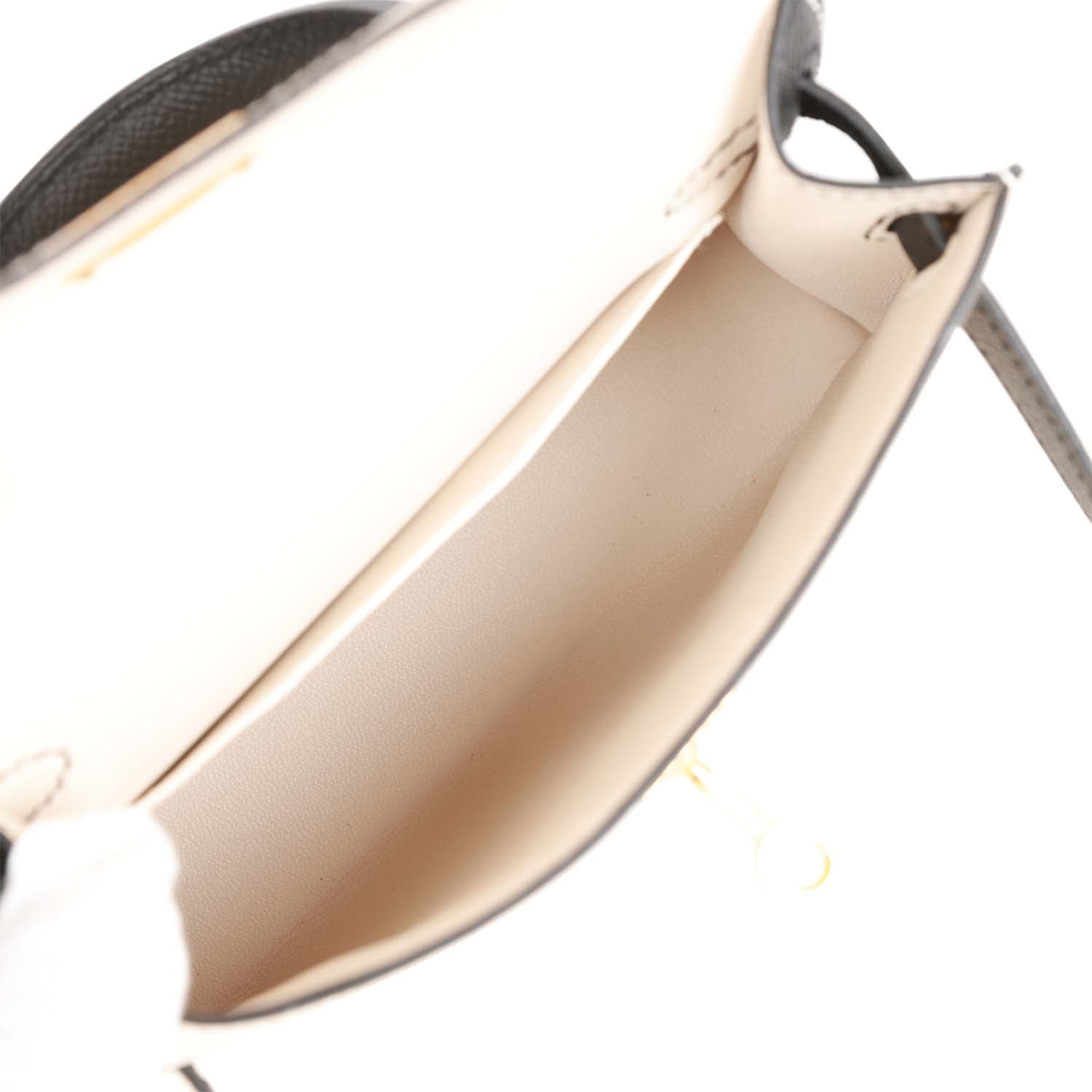 Special Order (HSS) Kelly Sellier 20 Craie and Black Epsom Gold Hardware