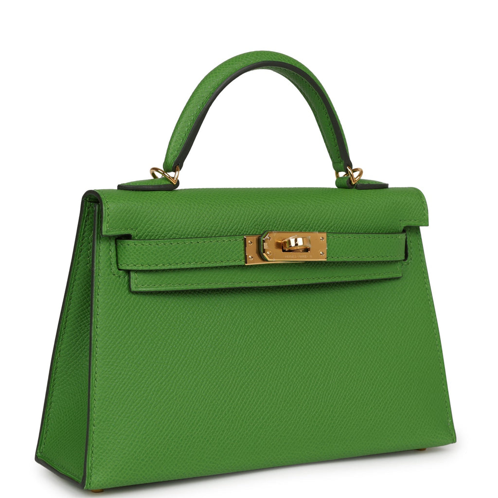 Kelly Sellier 20 Vert Yucca Epsom Gold Hardware