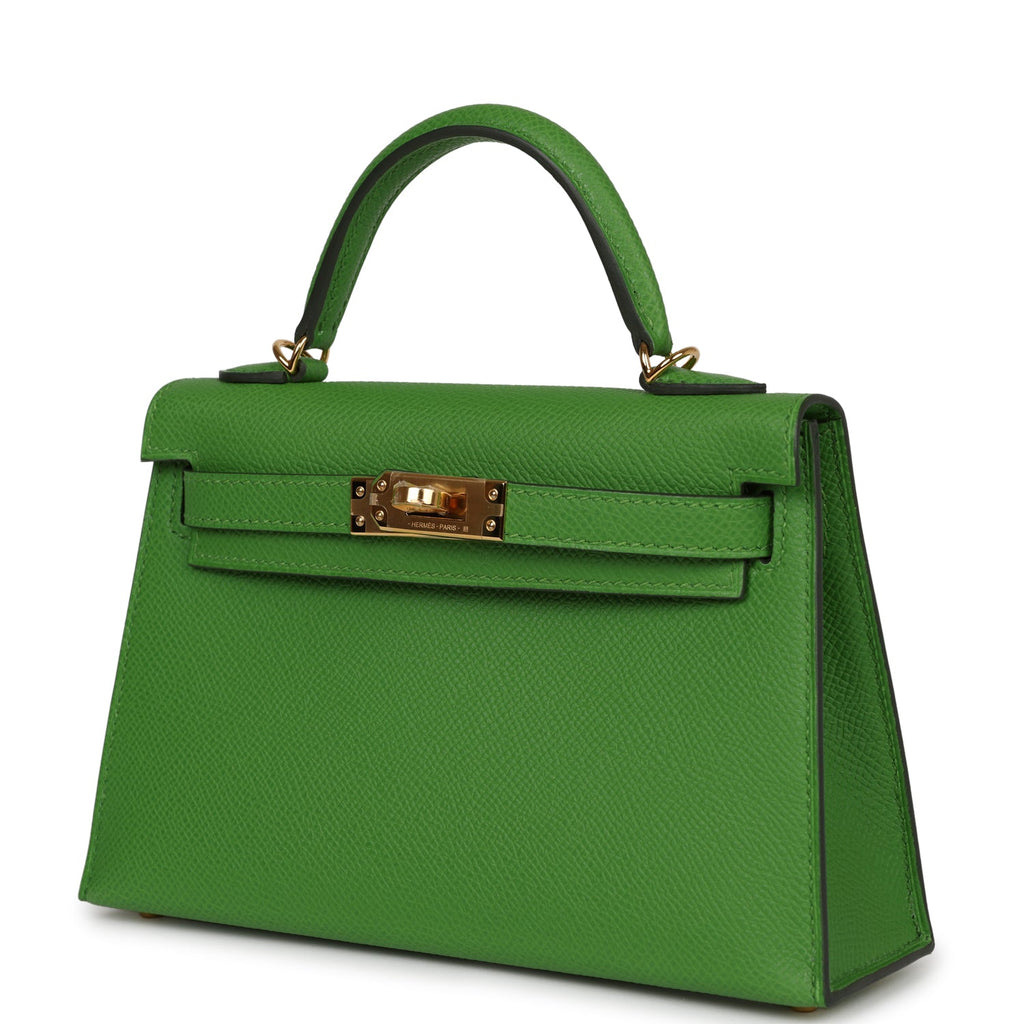 Kelly Sellier 20 Vert Yucca Epsom Gold Hardware