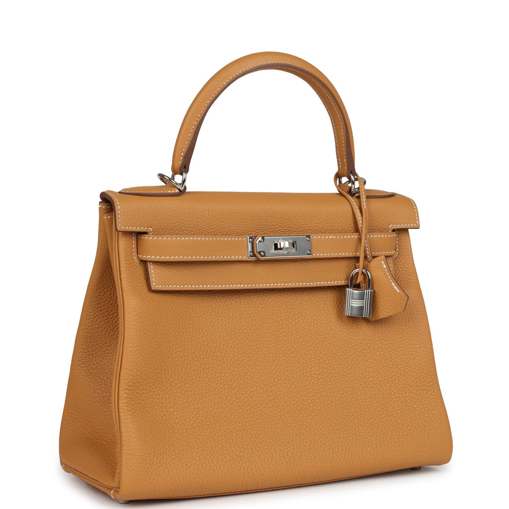 Kelly Retourne 28 Naturel Sable Togo Palladium Hardware