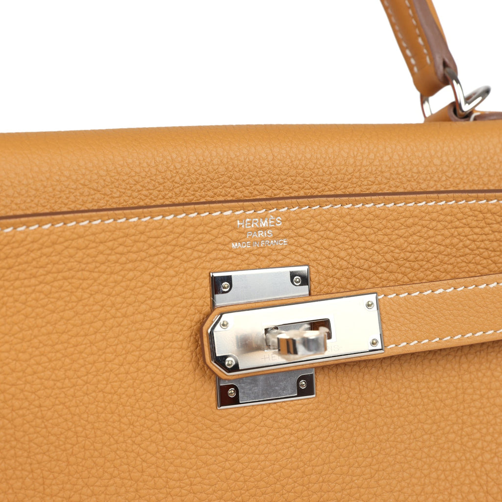 Kelly Retourne 28 Naturel Sable Togo Palladium Hardware