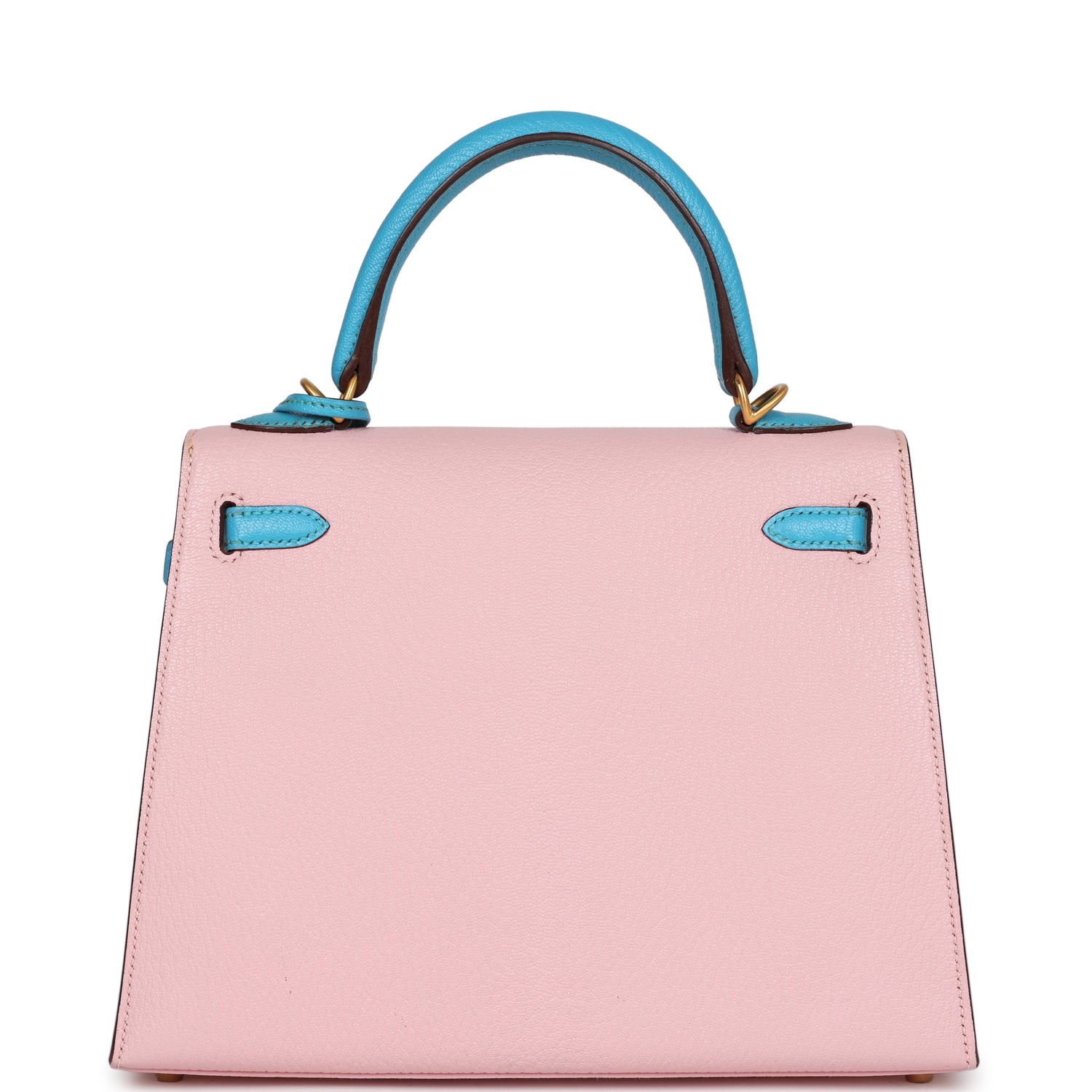 Special Order (HSS) Kelly Sellier 25 Rose Sakura and Bleu Aztec Chevre Brushed Gold Hardware