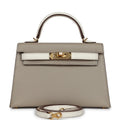 Special Order (HSS) Kelly Sellier 20 Gris Tourterelle and Nata Chevre Gold Hardware