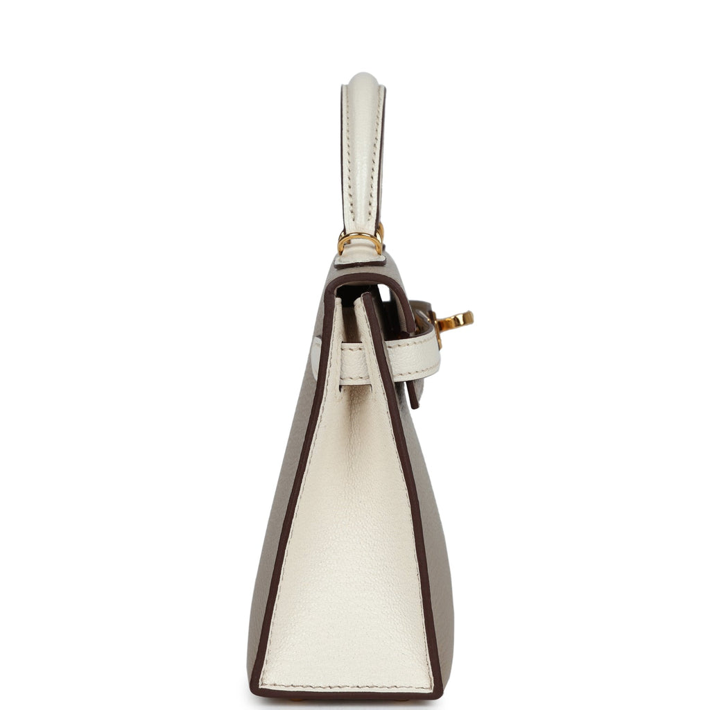 Special Order (HSS) Kelly Sellier 20 Gris Tourterelle and Nata Chevre Gold Hardware
