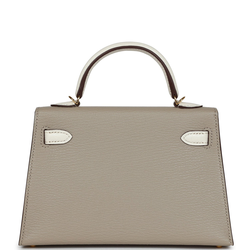 Special Order (HSS) Kelly Sellier 20 Gris Tourterelle and Nata Chevre Gold Hardware