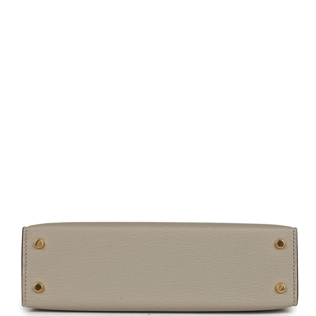 Special Order (HSS) Kelly Sellier 20 Gris Tourterelle and Nata Chevre Gold Hardware