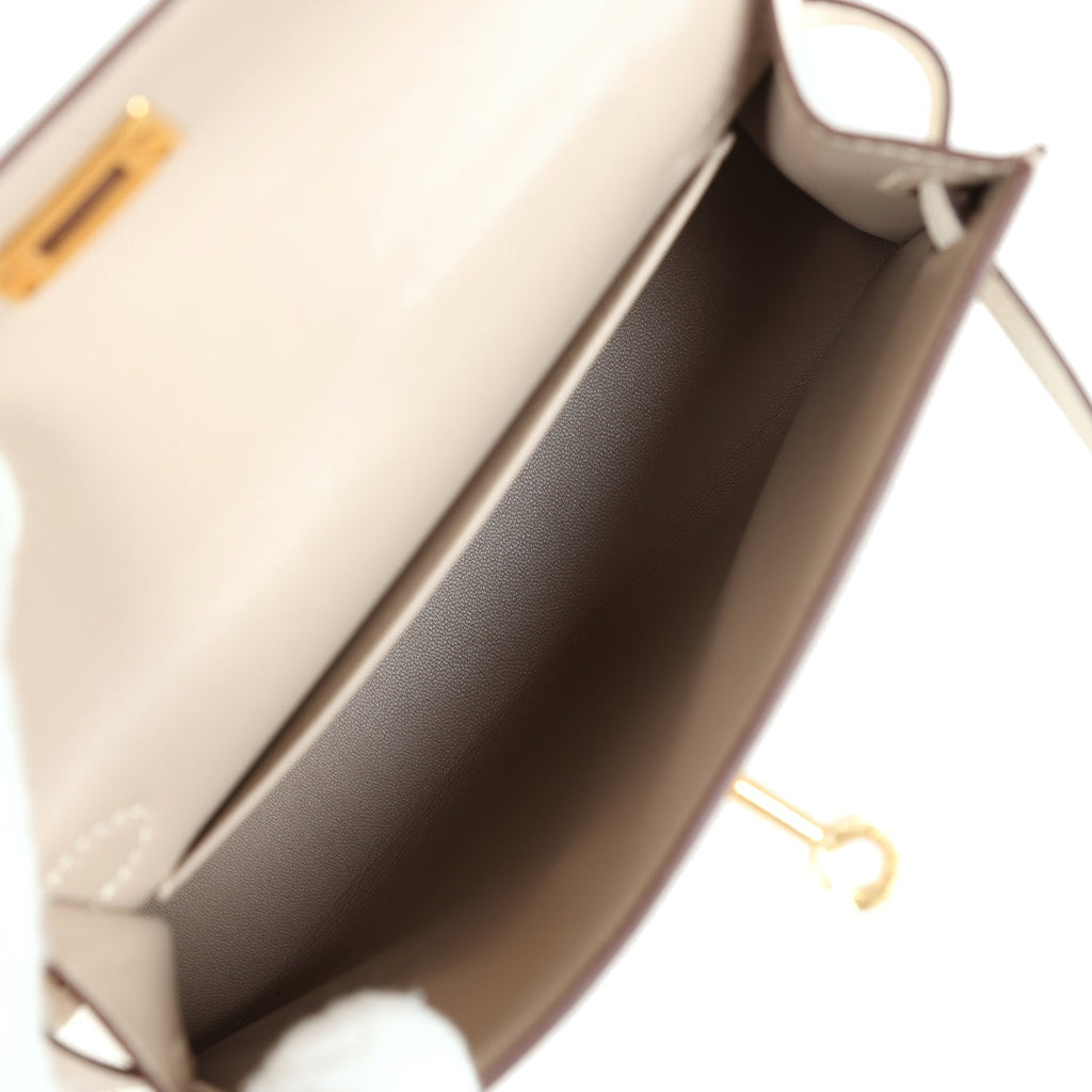 Special Order (HSS) Kelly Sellier 20 Gris Tourterelle and Nata Chevre Gold Hardware