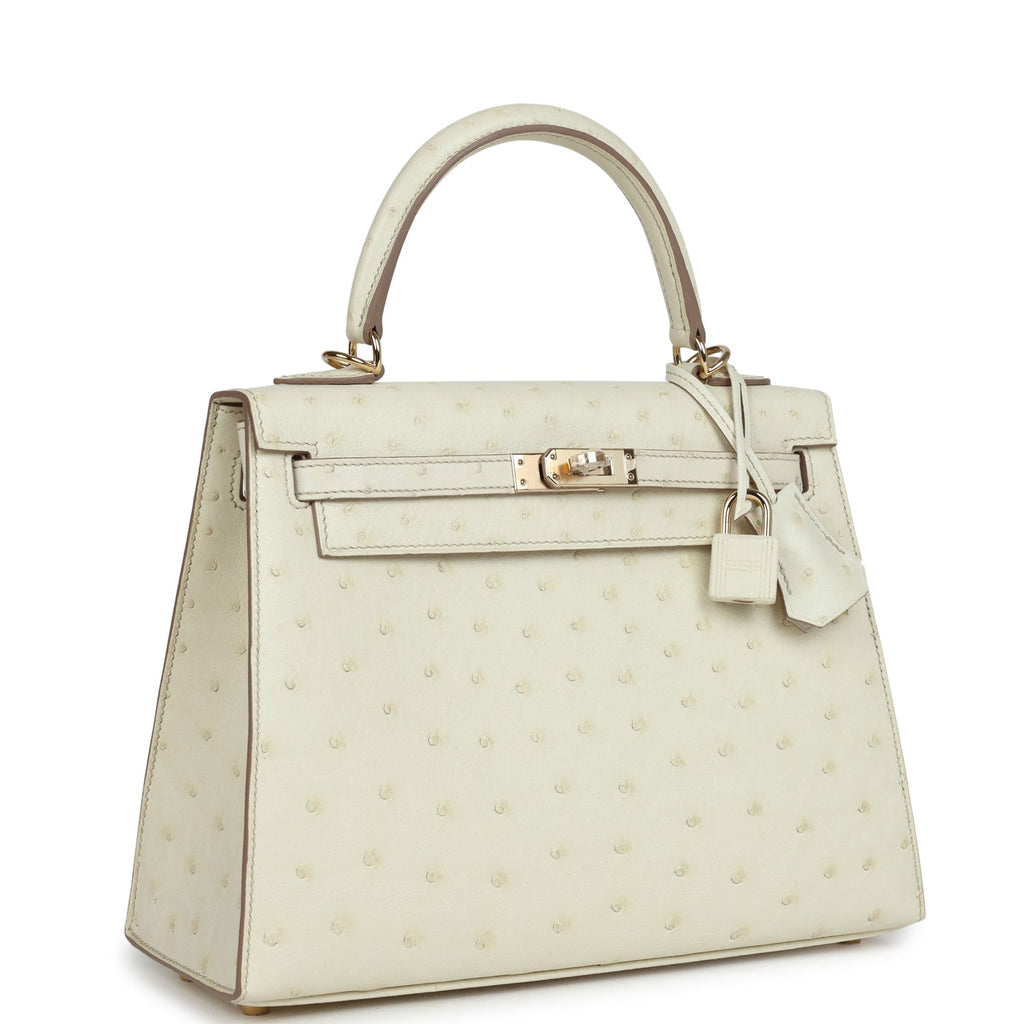 Special Order (HSS) Kelly Sellier 25 Nata Verso Ostrich Permabrass Hardware