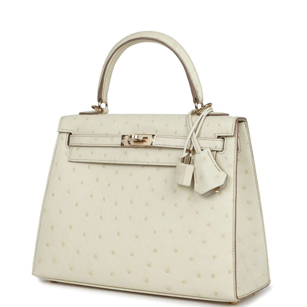 Special Order (HSS) Kelly Sellier 25 Nata Verso Ostrich Permabrass Hardware
