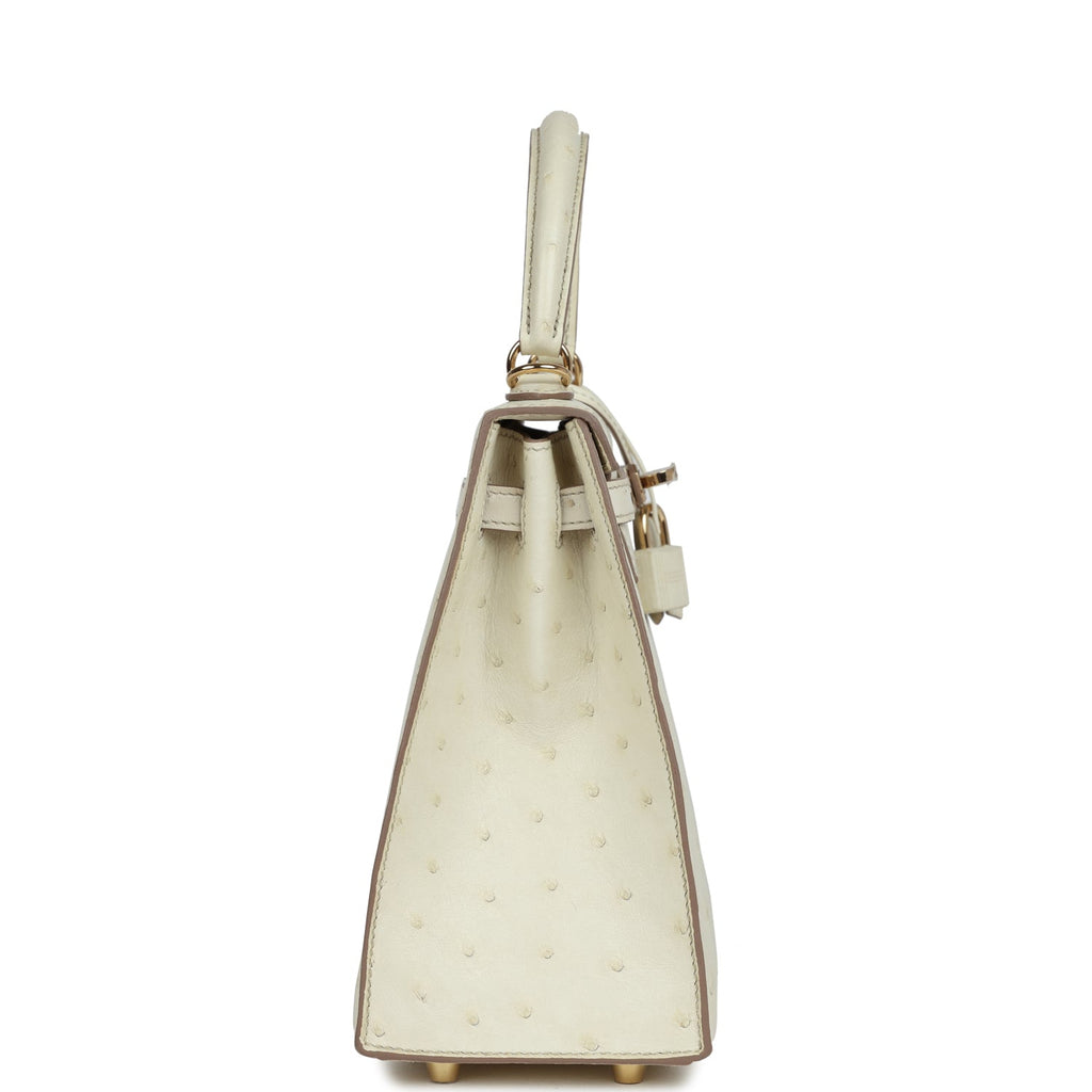 Special Order (HSS) Kelly Sellier 25 Nata Verso Ostrich Permabrass Hardware