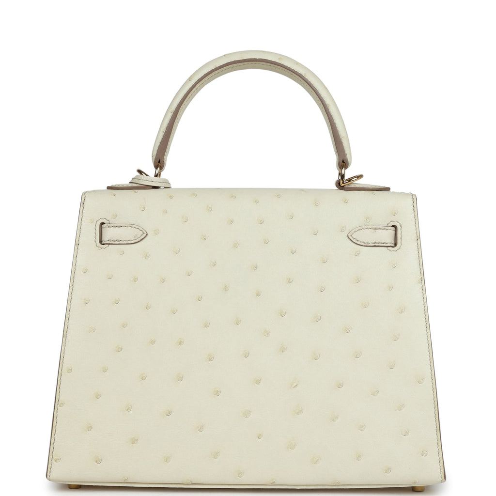 Special Order (HSS) Kelly Sellier 25 Nata Verso Ostrich Permabrass Hardware