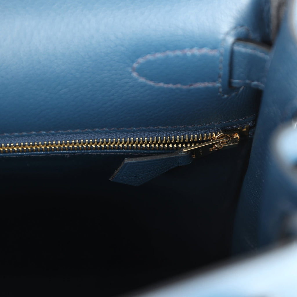 Kelly Retourne 28 Deep Bleu Evercolor Gold Hardware