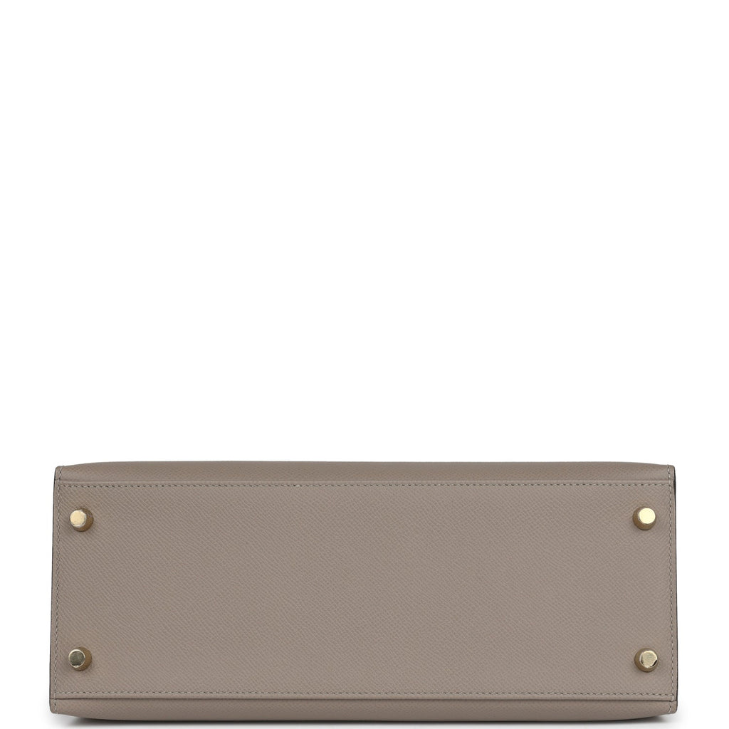 Special Order (HSS) Kelly Sellier 28 Gris Asphalte Verso Epsom Brushed Gold Hardware