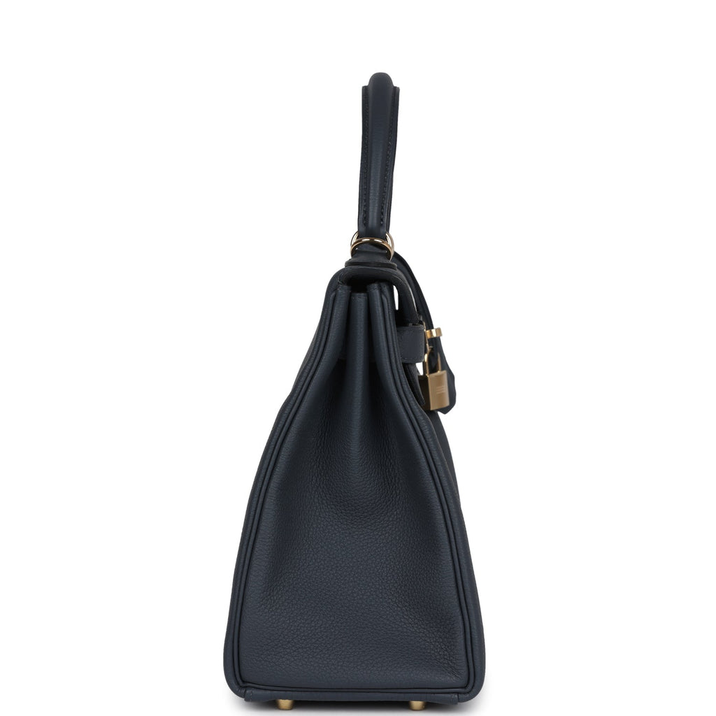 Kelly Retourne 28 Gris Misty Togo Permabrass Hardware