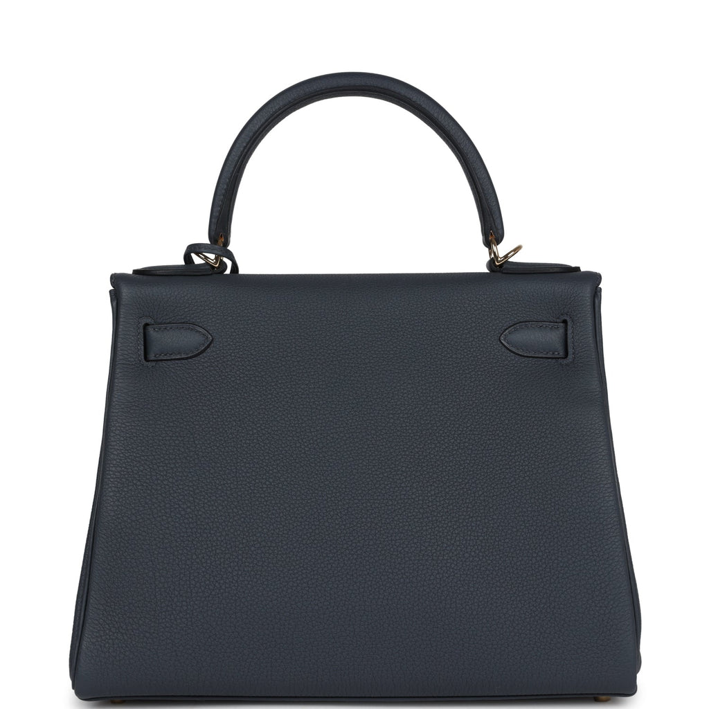 Kelly Retourne 28 Gris Misty Togo Permabrass Hardware