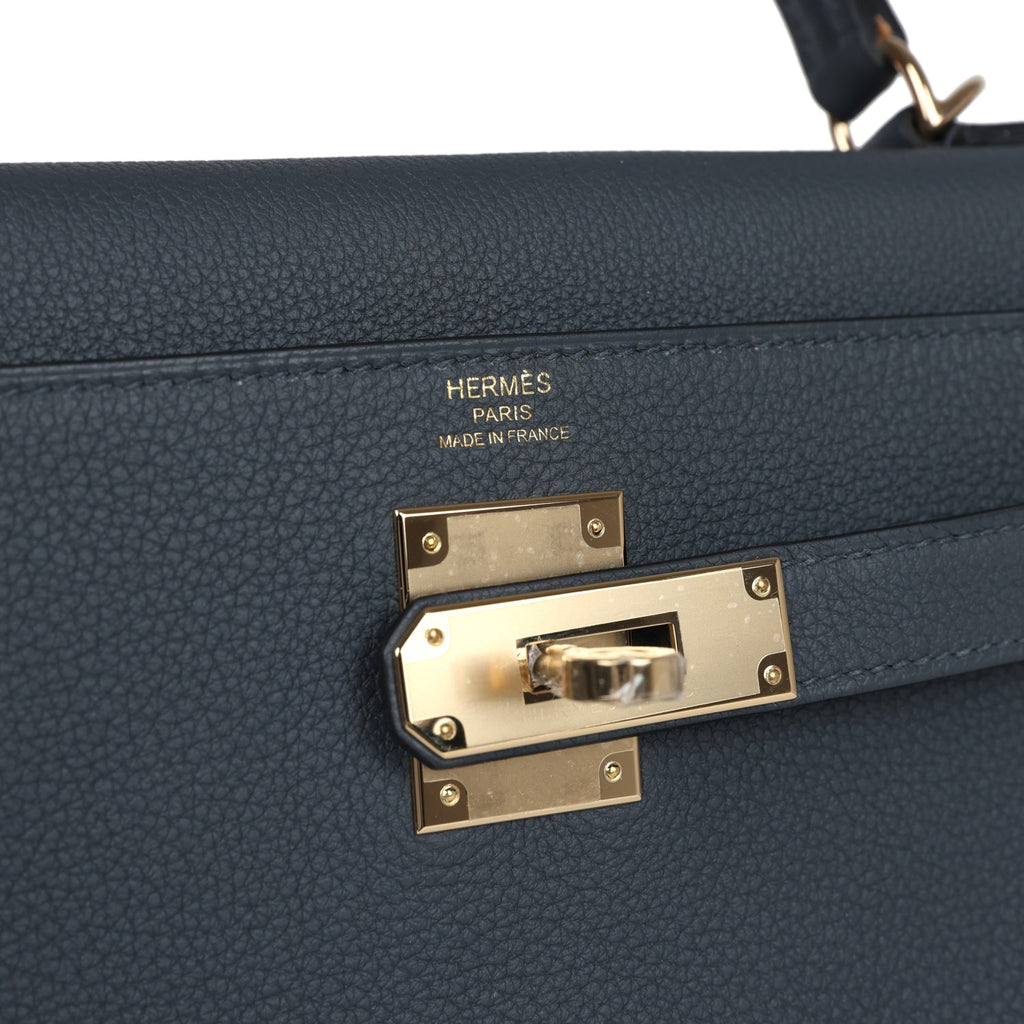 Kelly Retourne 28 Gris Misty Togo Permabrass Hardware