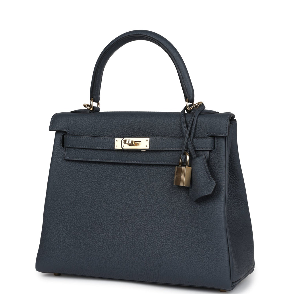 Kelly Retourne 25 Gris Misty Togo Permabrass Hardware