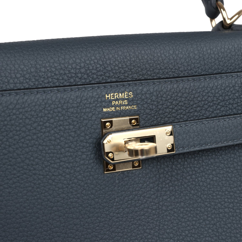 Kelly Retourne 25 Gris Misty Togo Permabrass Hardware