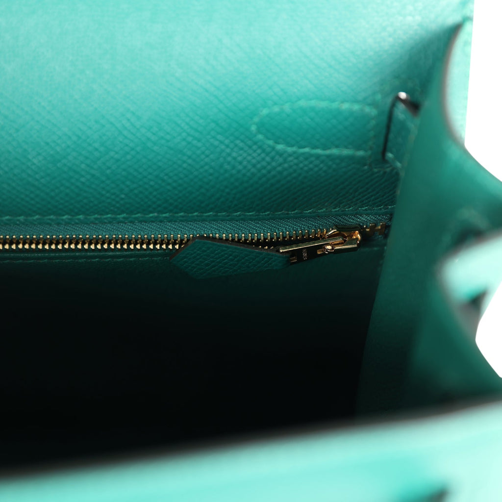Kelly Sellier 28 Malachite Epsom Gold Hardware