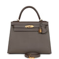 Kelly Sellier 28 Etain Epsom Gold Hardware