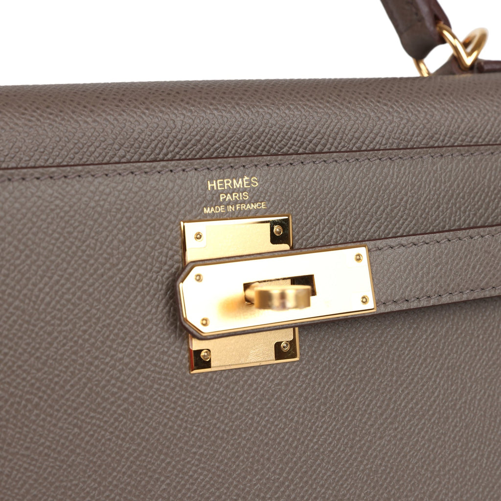 Kelly Sellier 28 Etain Epsom Gold Hardware