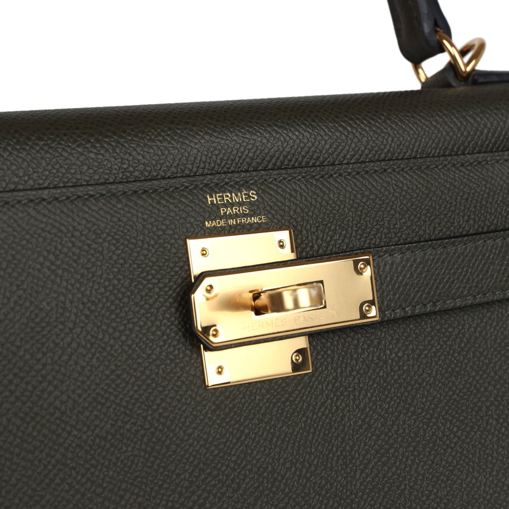 Kelly Sellier 28 Vert De Gris Epsom Gold Hardware