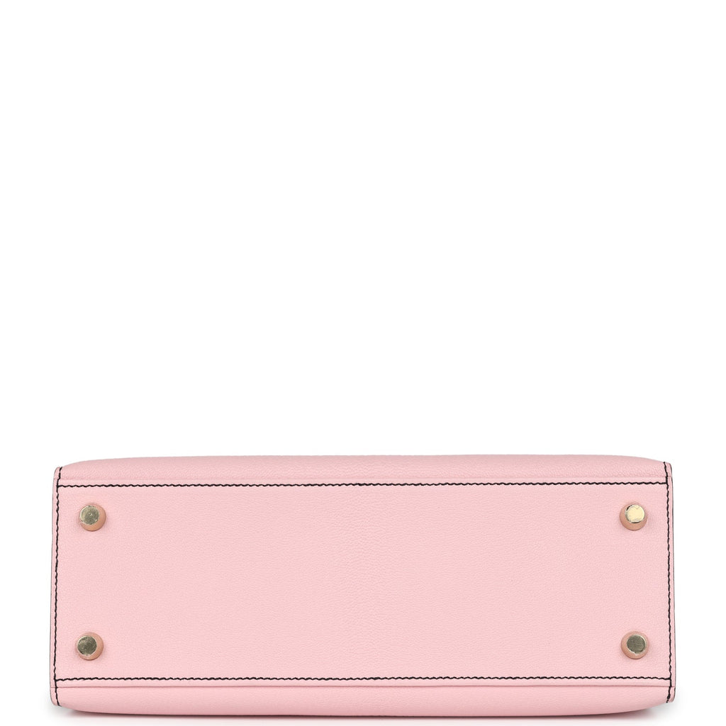 Special Order (HSS) Kelly Sellier 25 Rose Sakura and Black Chevre Mysore Brushed Gold Hardware